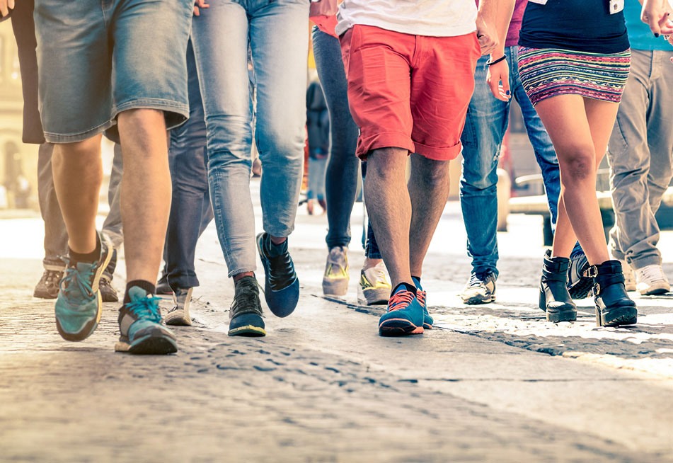 People gathering on streets